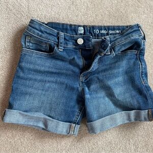 Gap denim midi short, size 10 girls